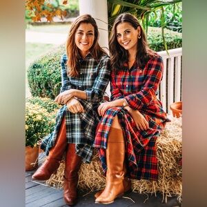 Kiel James Patrick Woodland Fir Flannel Maxi Dress Sold Out!